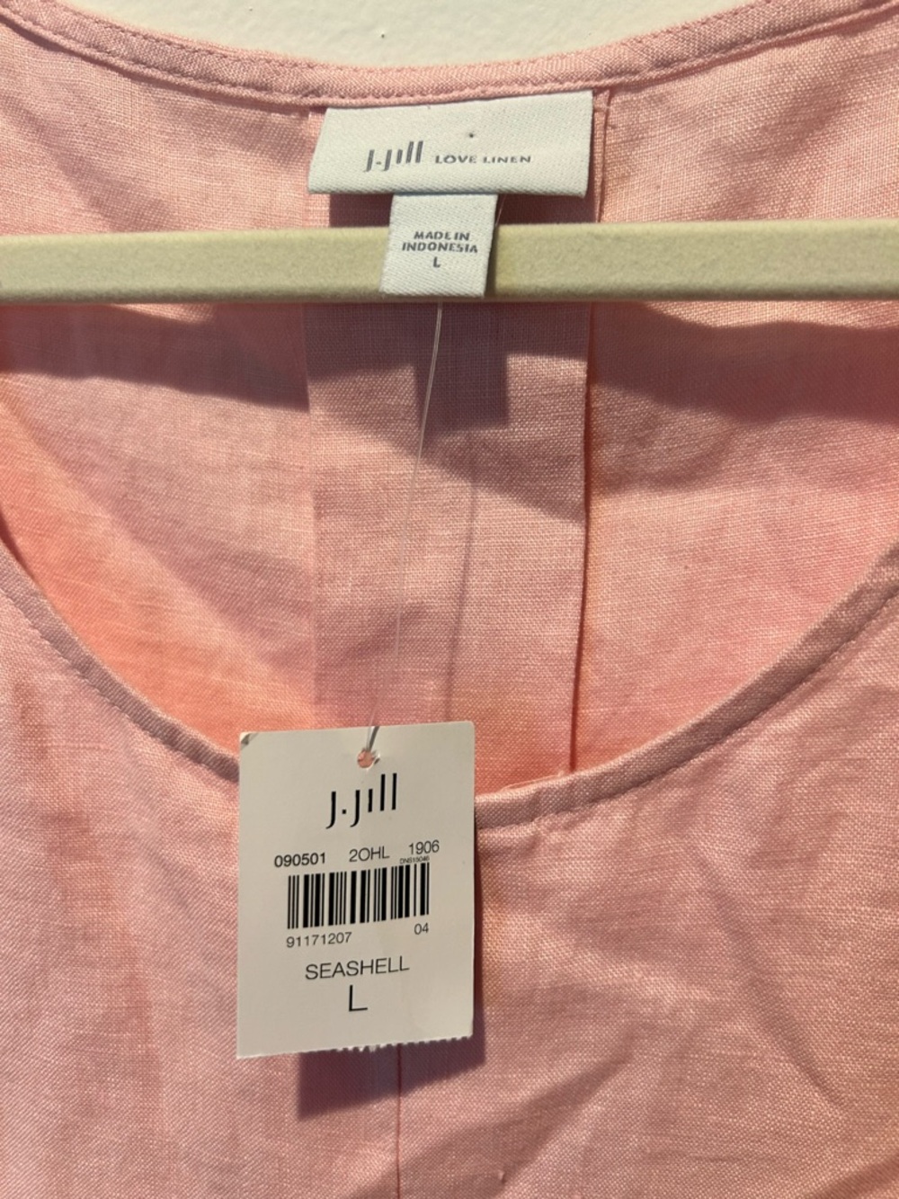 NWT! J. Jill Seashell Linen Scoop-Neck Dress in Light Pink - Picture 5 of 6